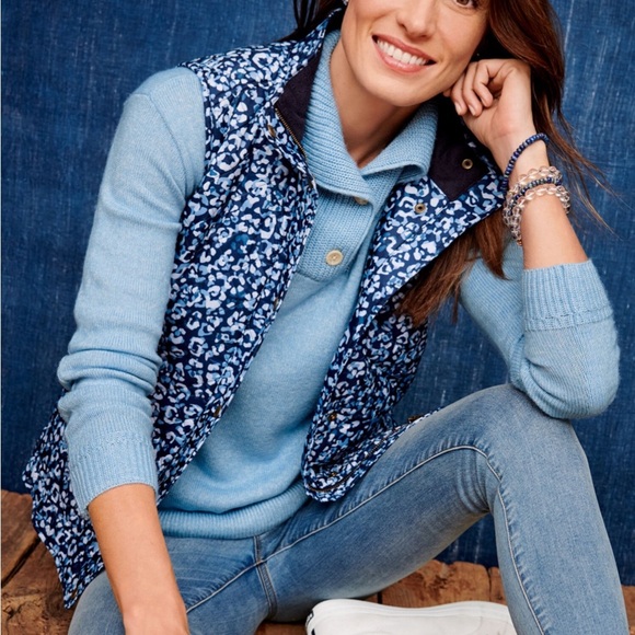 Talbots Blue and White Patterned Vest - Picture 9 of 9